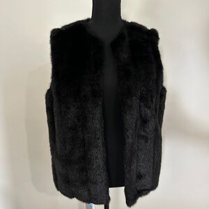 Dennis Basso for QVC Black Faux Fur Vest